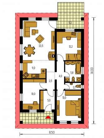 Floor plan of ground floor - BUNGALOW 39